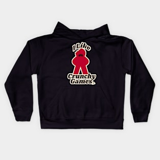 I Love Crunchy Games Fun Meeple Art Kids Hoodie